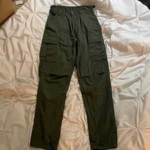 Army green carpenter pants